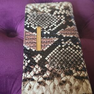 Brahmin Exotic Pattern Wallet in Brown and Black